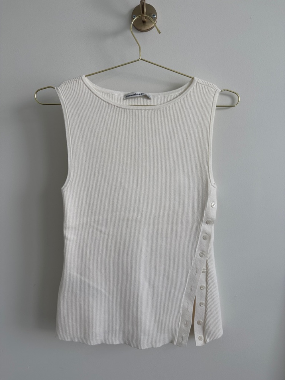Asymmetrical Button Sweater Tank - Picture 1 of 5